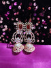E0873_Classic designer rose gold jumkas with delicate stone work with a touch of pearl.