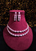 N0570_Elegant square design layered necklace embellished with american diamond stones.