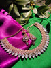 N0577_Classic designer rose gold choker necklace embellished with american diamond stones.