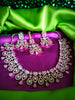 N0583_Lovely  rose gold choker necklace embellished with delicate work of American diamond stones with a touch of pink stones.