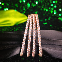 B0317_Elegant sleek design American Diamond bangles with delicate stone work.