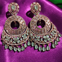E0883_Ravishing circular design designer rose gold earrings with delicate stone work.