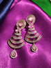 E0880_Lovely rose gold earrings with delicate stone work with a touch of pink stones.