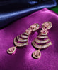 E0880_Lovely rose gold earrings with delicate stone work with a touch of pink stones.