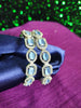 B0319_ Royal style Silver plated bangles studded with  American Diamond stones with a touch of blue stones.