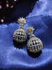 E0888_Lovely round design American diamond embellished danglers with delicate stone work.