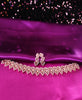 N0539_Lovely designer choker necklace studded with american diamond stones with a touch of pink stones.