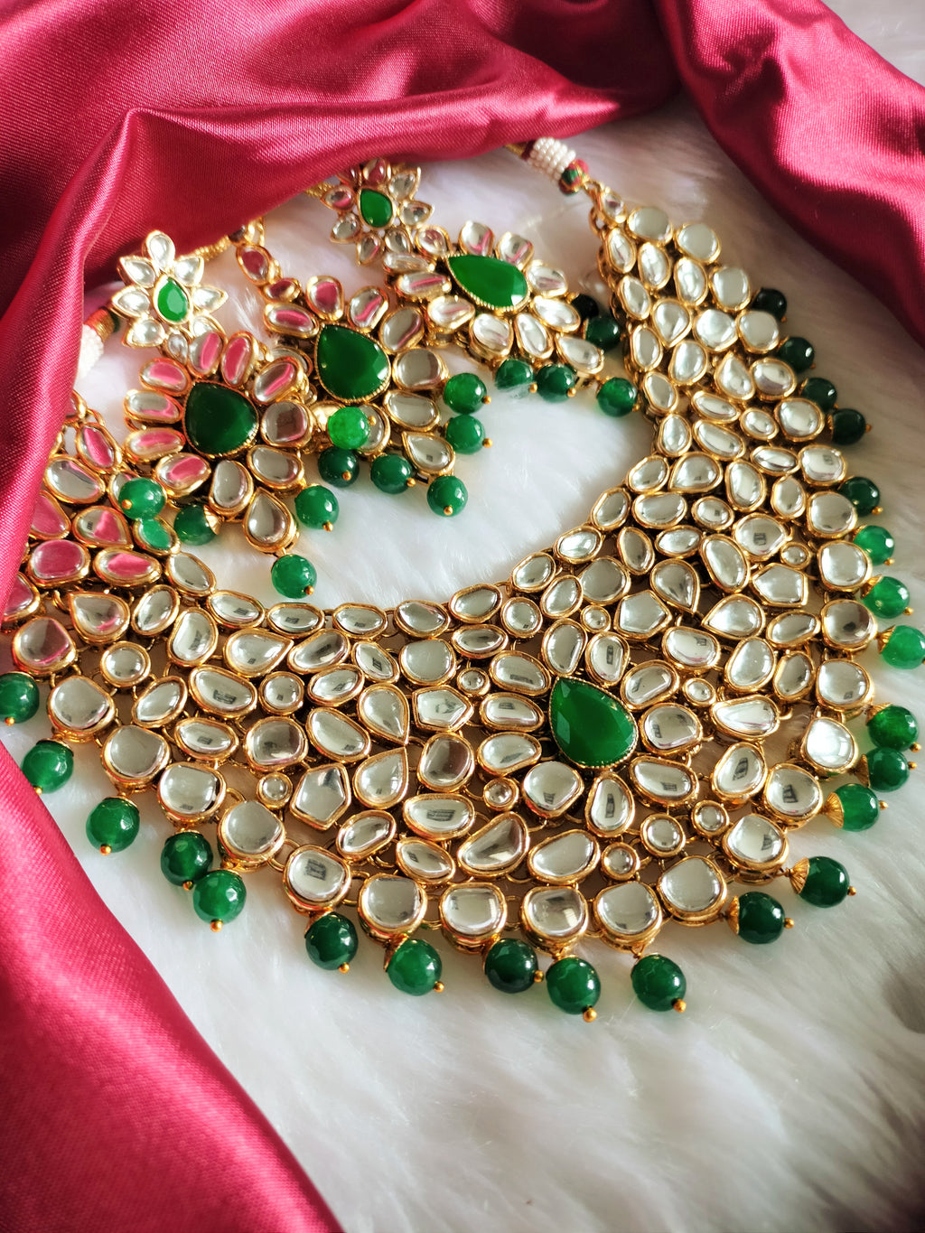 Kundan stone necklace sales