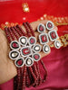 N0597_Classic broad designer crystal choker necklace set studded  with Kundan stones.