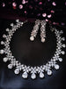 N0592_Elegant flower design choker necklace embellished with american diamond stones with a touch of pink stones.