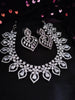 N0593_Elegant tear drop design choker necklace embellished with american diamond stones with a touch of pink stones.