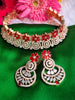 N0546_Gorgeous designer choker necklace embellished with american diamond stones with delicate stone work.