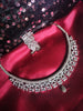 N0599_Classy designer choker necklace embellished with american diamond stones.