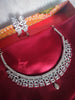 N0599_Classy designer choker necklace embellished with american diamond stones.