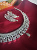 N0599_Classy designer choker necklace embellished with american diamond stones.