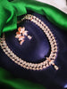 N0597_Vintage style rose gold designer choker necklace embellished with american diamond stones  studded with a touch of pink stones.
