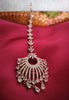 M039_Gorgeous rose gold American diamond studded Maang tika with delicate stone work.