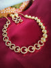 N0600_Lovely Gold plated American Diamond necklace set with delicate stone work.