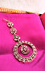 M041_Classy circular design  American diamond studded Maang tika with delicate stone work.