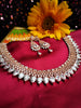 N0577_Classic designer rose gold choker necklace embellished with american diamond stones.