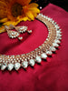 N0577_Classic designer rose gold choker necklace embellished with american diamond stones.