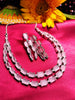 N0570_Elegant square design layered necklace embellished with american diamond stones.