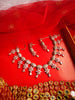 N0552_Lovely designer rose gold choker necklace embellished with american diamond stones with delicate stone work.