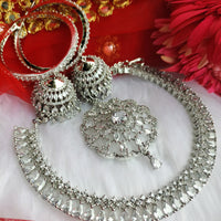 N0351_Classy Sleek designer American diamond necklace.