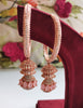 E01007_Ravishing grand layered designer rose gold  hoop jumkas with delicate stone work.