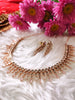 N01104_Lovely designer rose gold choker necklace embellished with American diamond stones with delicate baby pink stone work.