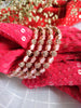 B0300_S_ Exquisite Rose Gold plated bangles with delicate art work studded with  American Diamond stones.