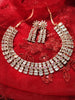 N01128_Lovely designer Rose polished choker necklace embellished with American diamond stones with delicate pink stone work.
