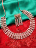 N01128_Lovely designer Rose polished choker necklace embellished with American diamond stones with delicate pink stone work.