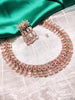 N01128_Lovely designer Rose polished choker necklace embellished with American diamond stones with delicate pink stone work.