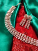 N01128_Lovely designer Rose polished choker necklace embellished with American diamond stones with delicate pink stone work.
