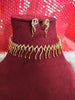 N01145_Grand Lovely designer Rose gold polished choker necklace embellished with American diamond stones with delicate white  stone work.