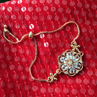 B0302_Classy circular design bracelets studded with  a touch of American diamond stones with delicate patterns.