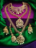 N01176_Grand Lovely designer Gold polished 3 set of Necklaces  embellished with American diamond stones with delicate White & ruby Stones .