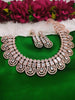 N01197_Elegant design Rose Gold Polished American Diamond choker necklace studded with beautiful dazzling stones with delicate white work.
