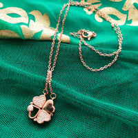 N01204_ Magnetic elegant design Rose gold Polished American Diamond pendant necklace studded with beautiful dazzling stones .