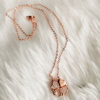 N01204_ Magnetic elegant design Rose gold Polished American Diamond pendant necklace studded with beautiful dazzling stones .