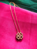 N01205_ Magnetic elegant design Rose gold Polished American Diamond pendant necklace studded with beautiful dazzling stones .