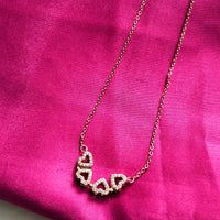 N01205_ Magnetic elegant design Rose gold Polished American Diamond pendant necklace studded with beautiful dazzling stones .