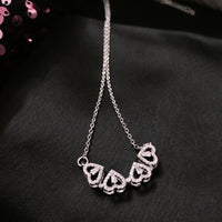 N01256_ Magnetic elegant design  Silver Polished American Diamond pendant necklace studded with beautiful dazzling stones .