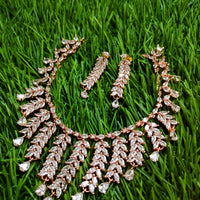 N02007_Gorgeous  designer rose gold american diamond embellished necklace set with a touch of  white stones.