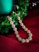 B0312_Classy circular design rose gold polished bracelets studded with  a touch of American diamond stones with delicate patterns.