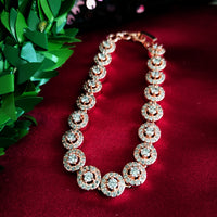 B0312_Classy circular design rose gold polished bracelets studded with  a touch of American diamond stones with delicate patterns.