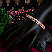B0311_Classy circular design rose gold polished bracelets studded with  a touch of American diamond stones with delicate patterns.