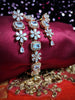 N03010_Lovely designer Rose polished choker necklace embellished with American diamond stones with delicate white stone work.