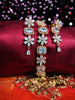 N03010_Lovely designer Rose polished choker necklace embellished with American diamond stones with delicate white stone work.